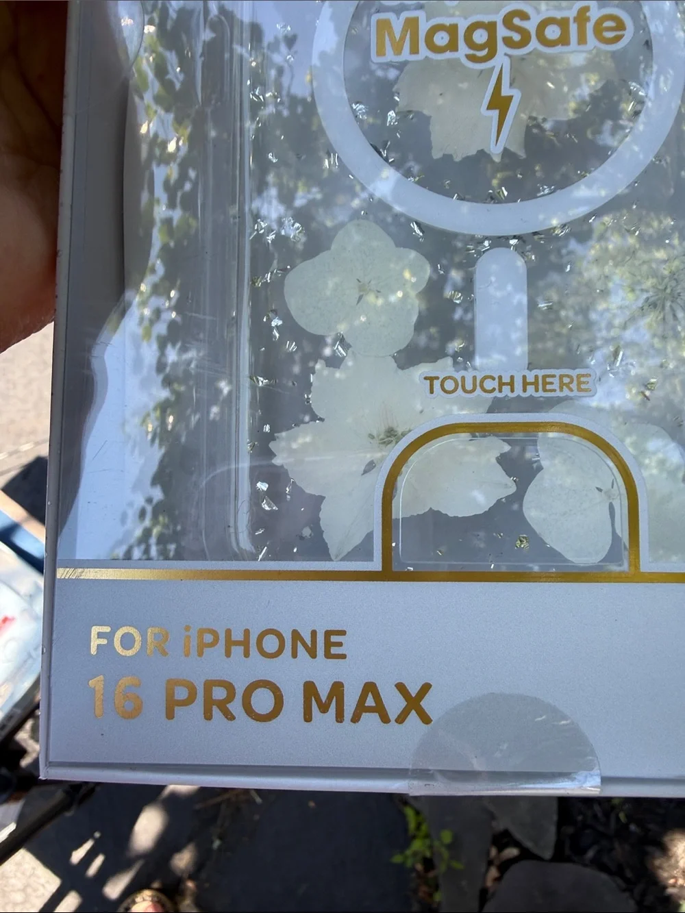 iPhone pro max case. Delilah Pressed Floral Slim Case - Clear with White Flowers